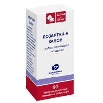 Лозартан-Н Канон, таблетки покрытые пленочной оболочкой 12.5 мг + 50 мг 90 шт