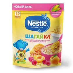 Каша молочная, Nestle (Нестле) 190 г Шагайка мультизлаковая мед абрикос малина с кукурузными хлопьями с 12 мес