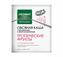 Каша, Худеем за неделю 40 г №10 Тропические фрукты овсяная с витаминами и микроэлементами