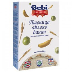 Каша молочная, Bebi (Беби) 250 г Премиум пшеничная с яблоком и бананом с 6 мес